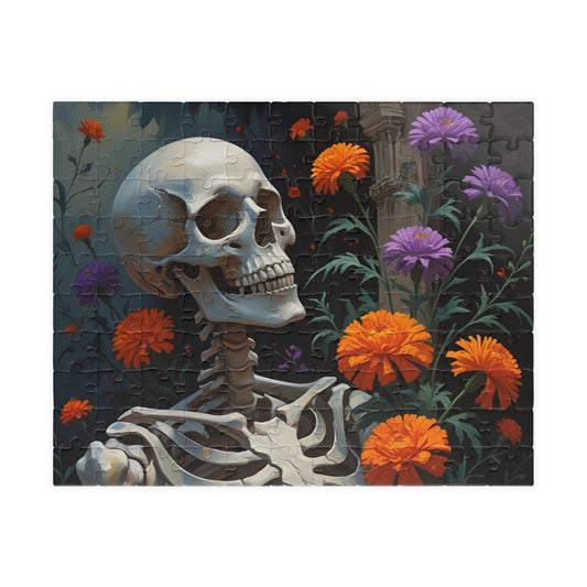 Skull & Marigolds Puzzle — 252/520/1014-Piece Jigsaw
