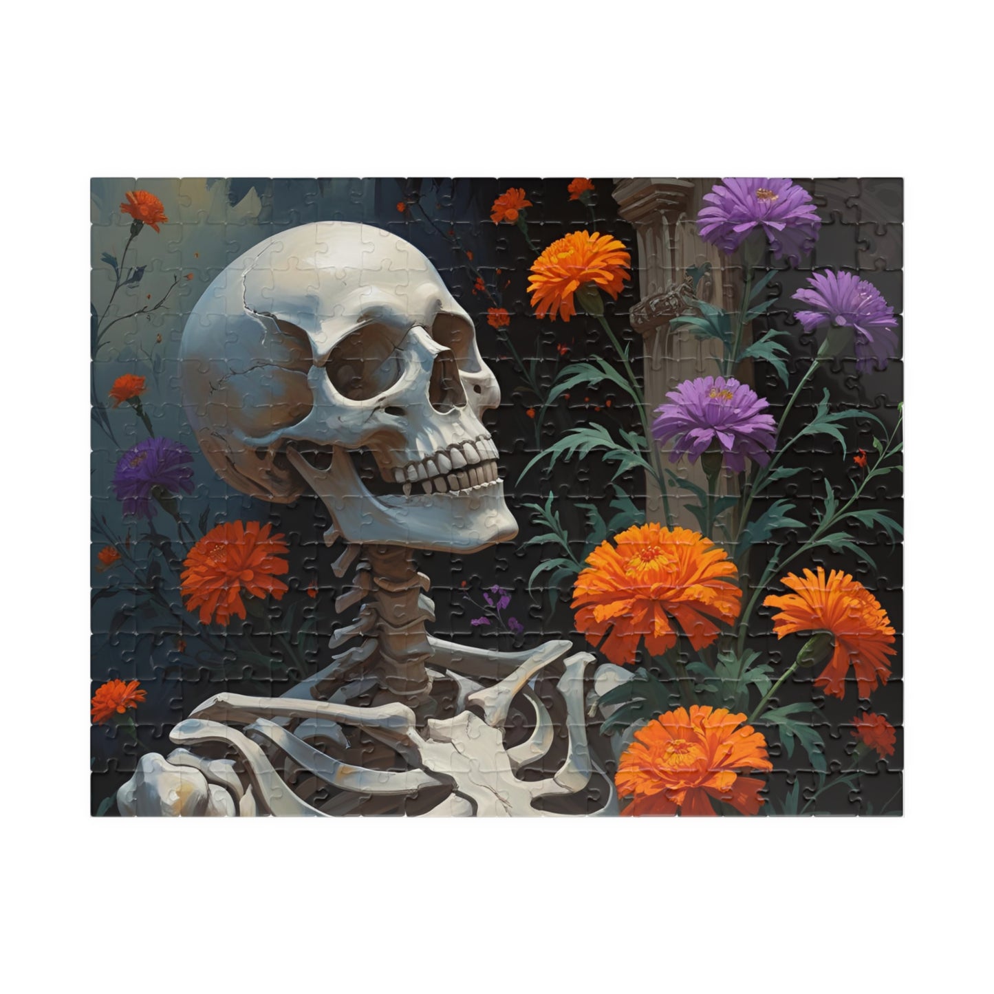 Skull & Marigolds Puzzle — 252/520/1014-Piece Jigsaw
