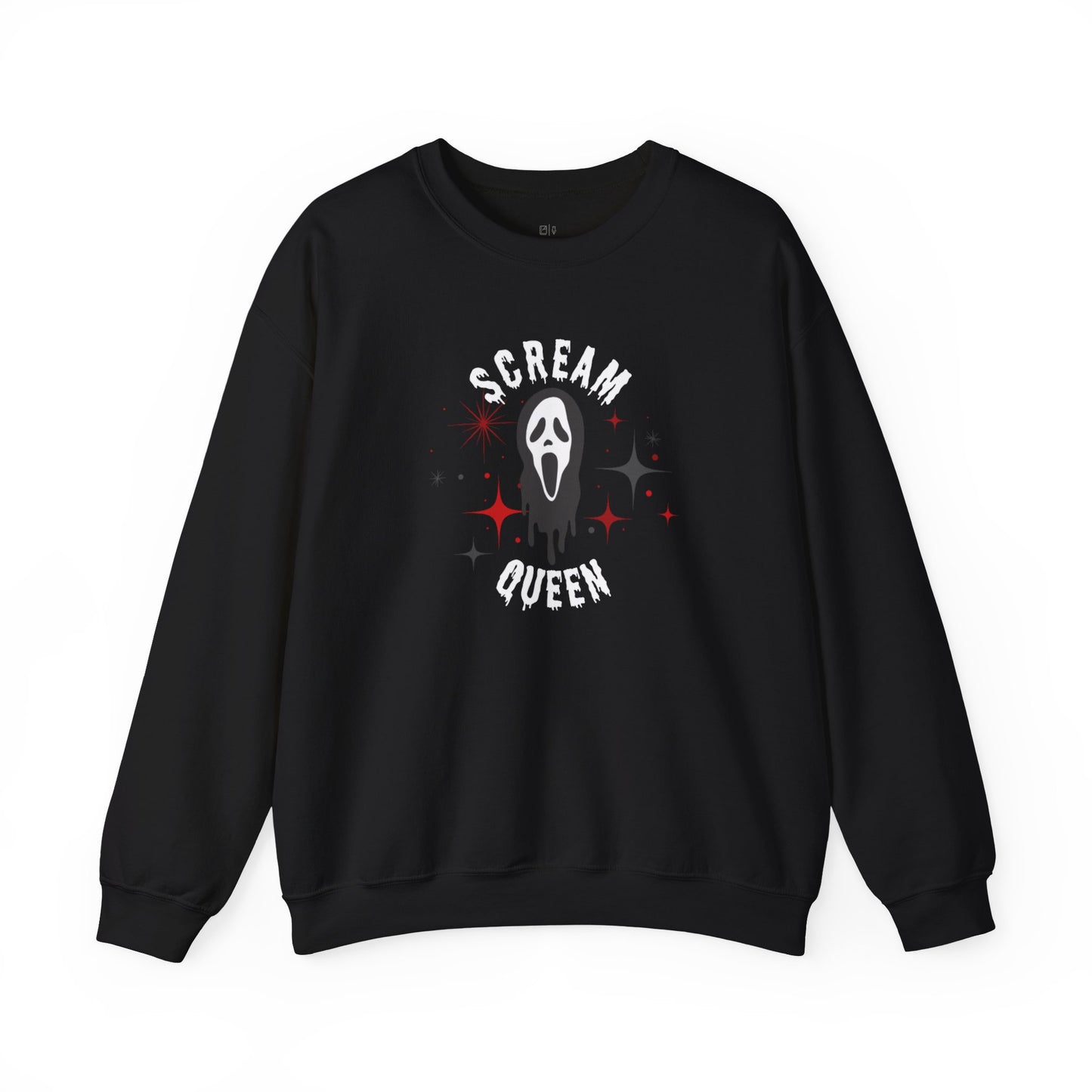 Scream Queen Sweatshirt – Halloween Horror Face Graphic Crewneck
