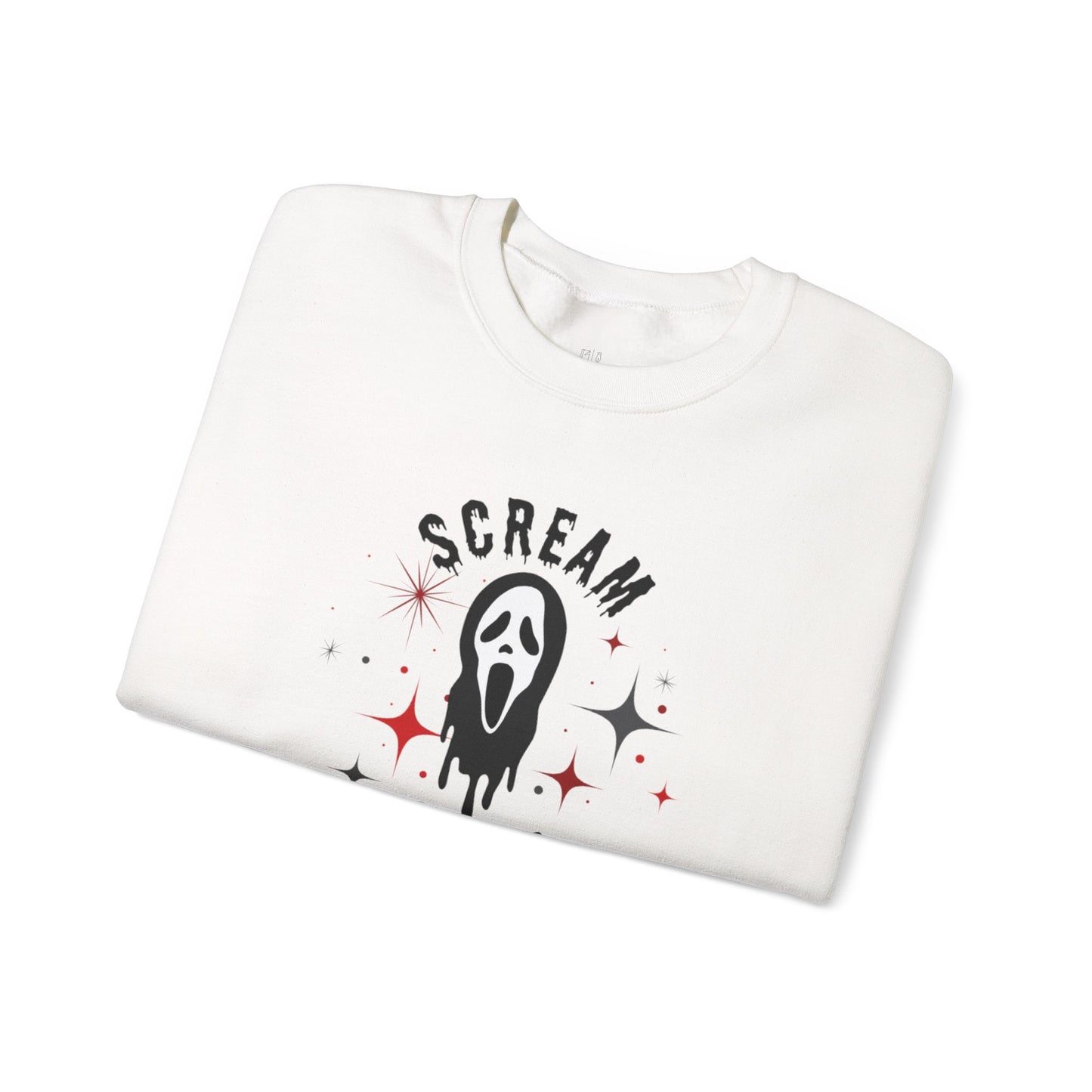 Scream Queen Sweatshirt – Halloween Horror Face Graphic Crewneck