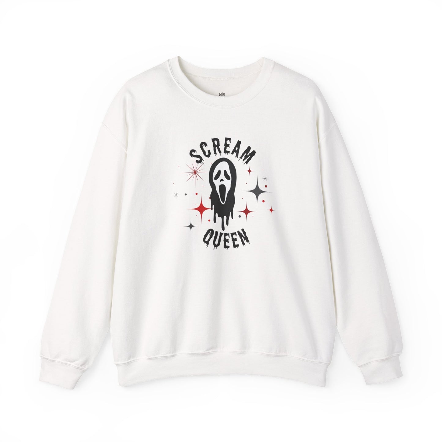 Scream Queen Sweatshirt – Halloween Horror Face Graphic Crewneck