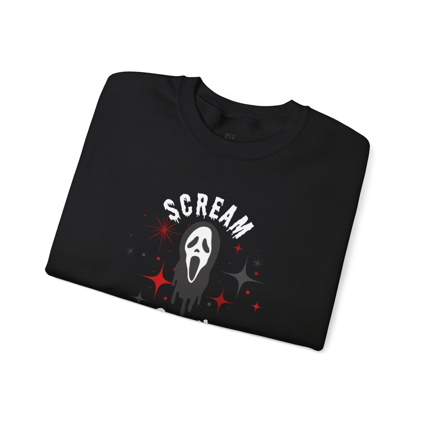 Scream Queen Sweatshirt – Halloween Horror Face Graphic Crewneck